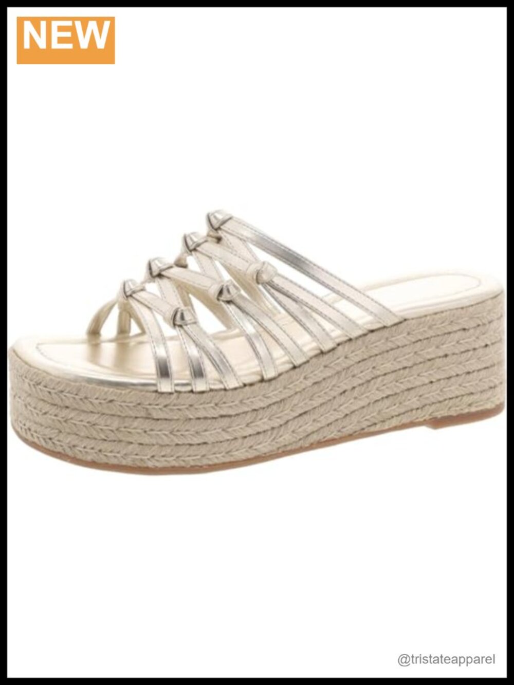 Nine West Cristy Wedge Sandals Slip-On Platform Knot Detail